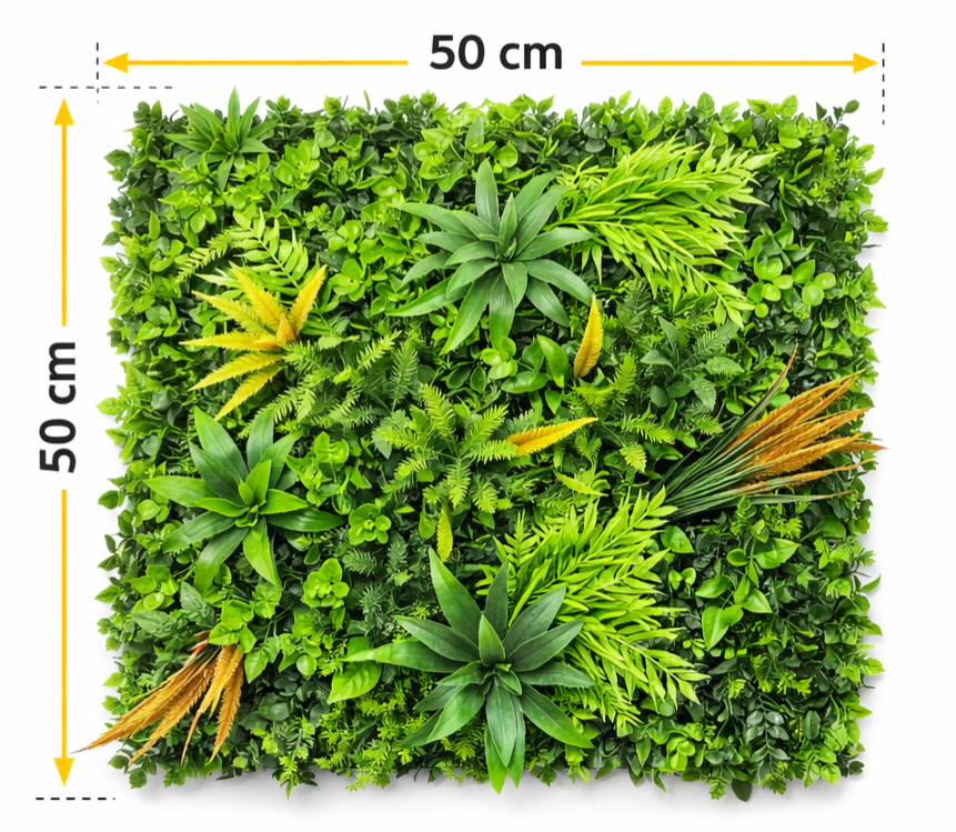 Künstliche Dekorationspflanzen – 50 × 50 cm Wandpanel