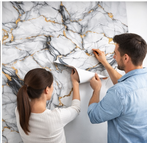 PVC Rolle selbstklebend – Marmor Design